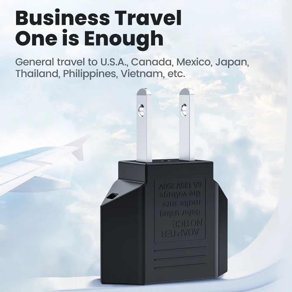 1-10PCS US Electrical Plug Adapter US America To EU European China CN Canada CA Travel Converter Plugs Power Socket AC Outlet