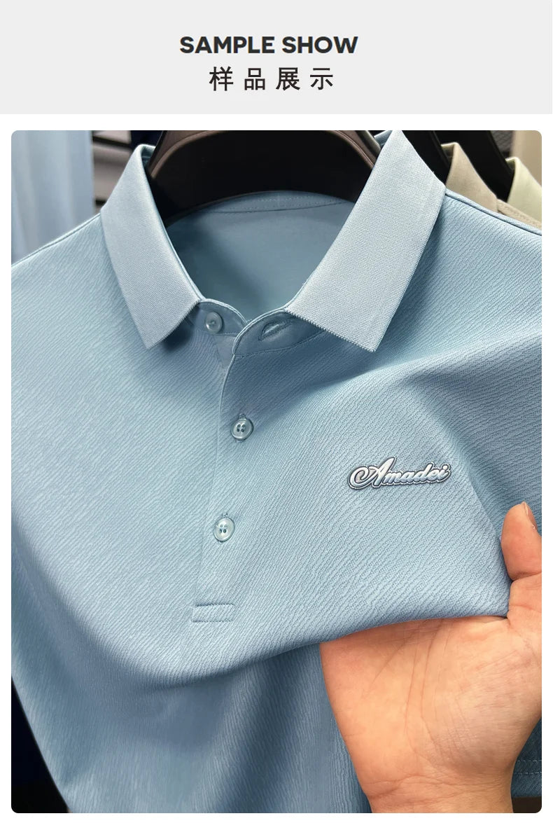 Top Grade Designer Brand Polo Shirt Men Summer New High Short Sleeve Regular Solid Casual Tops Fashions Mens Clothes 2025 Viralgem Store