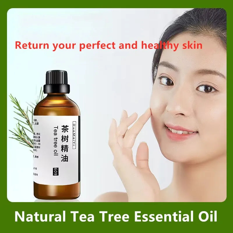 Top Natural Tea Tree Essential Oil For Remove Acne Beauty Skincare Skincare Homemade Perfume Meditation Aromatherapy 100ml/botle Viralgem Store