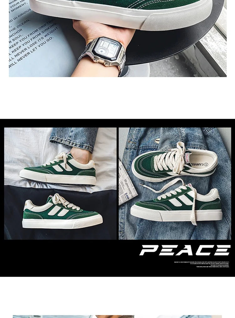 2023 Hot Sale Canvas Shoes Men Skateboard Shoes Platform Comfortable Casual Walking Streetwear Teenager Men Vulcanize Shoes Viralgem Store