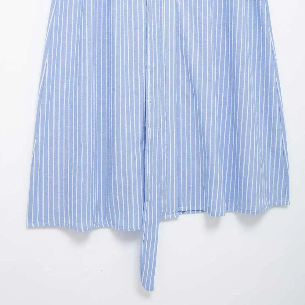 TRAF Women Fashion With Belt Front Patch Pockets Midi Shirt Dress Long Turn-up Sleeves Button-up Female Dresses Mujer