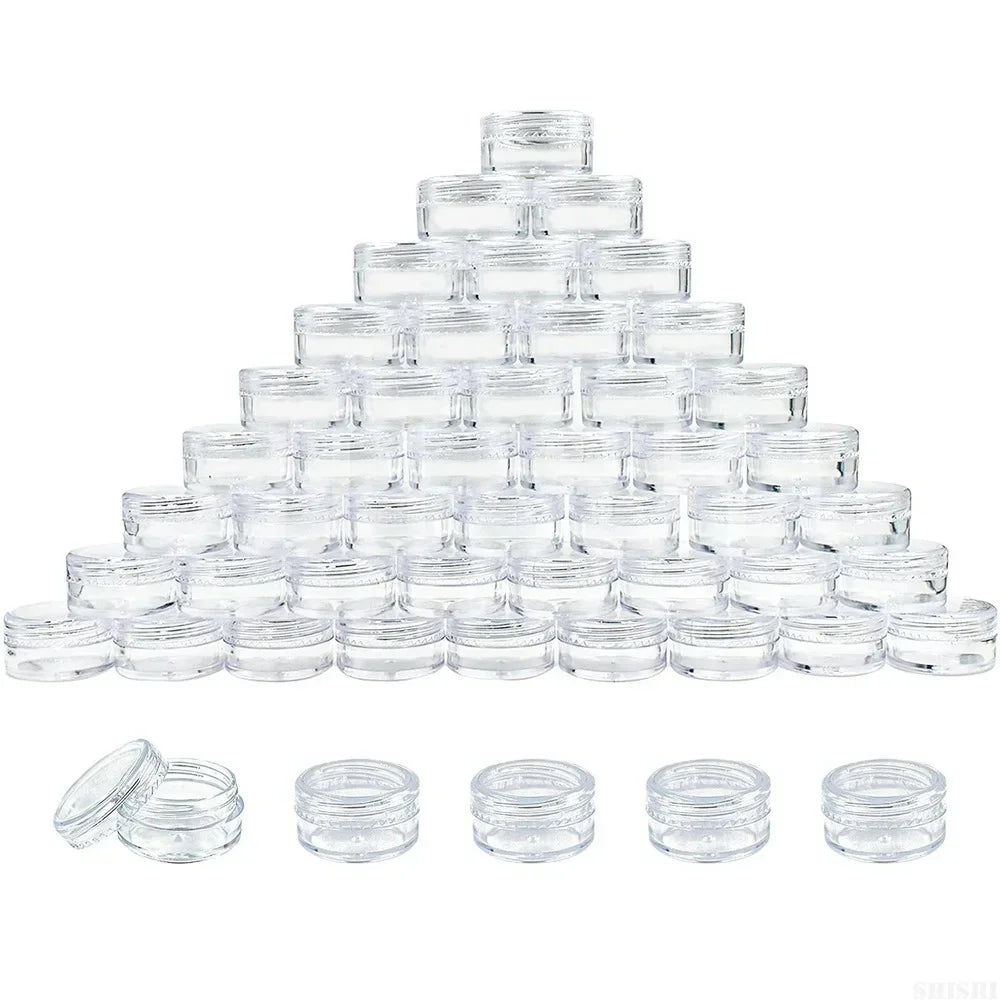 10pcs Make Up Jar Cosmetic Sample Empty Container Plastic Round Lid Small Bottle Eyeshadow Cream Travel Pot 2g 3g 5g 10g 15g 20g