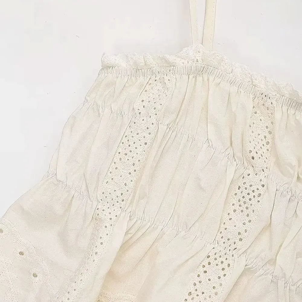 TRAF Women Fashion Embroidery Cropped Tank Tops And High Elastic Waist Shorts Female Two Piece Sets Mujer Viralgem Store