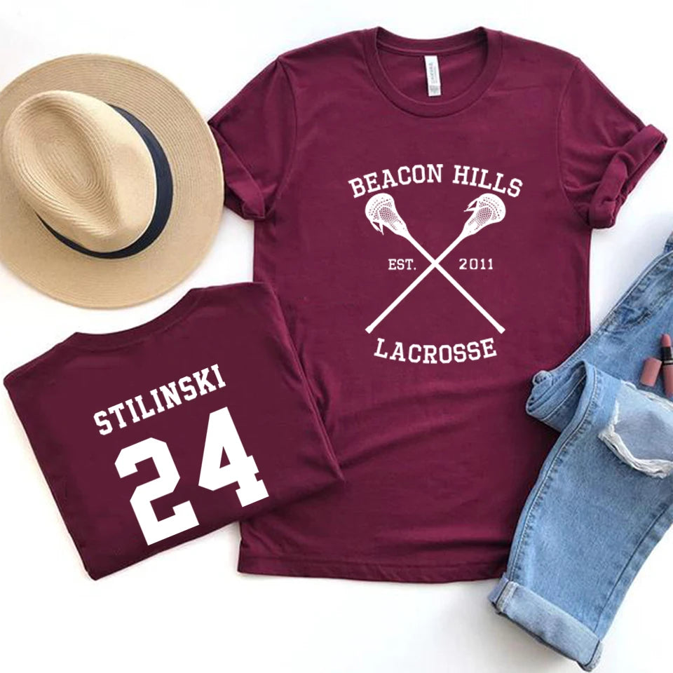 Teen Wolf Stiles Stilinski 24 McCall 11 T-shirt Women Men Beacon Hills Lacrosse Shirt Dylan Obrien Retro Teen Wolf Tv Show Tops