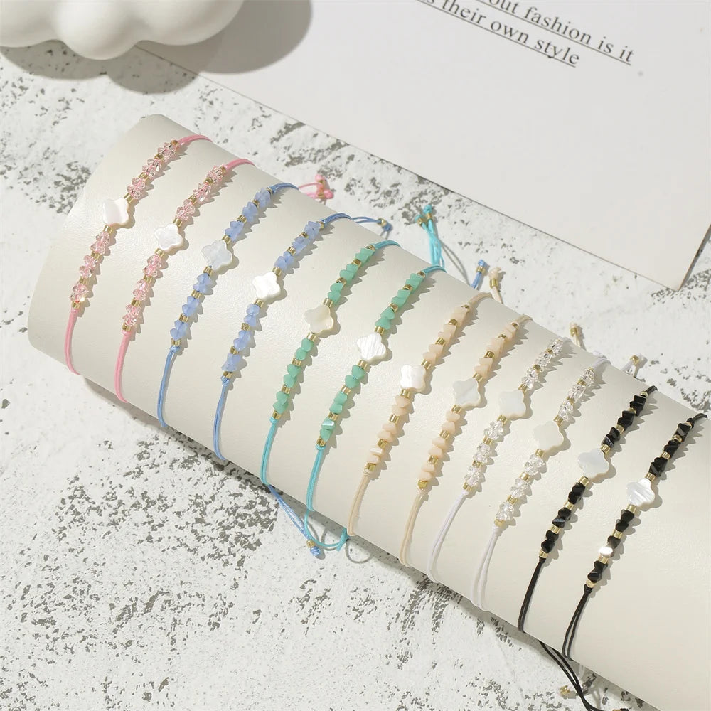 12pcs/set Beaded Braided Rope Bracelet Set Handmade Adjustable Bracelets For Women Fashion Jewelry Viralgem Store