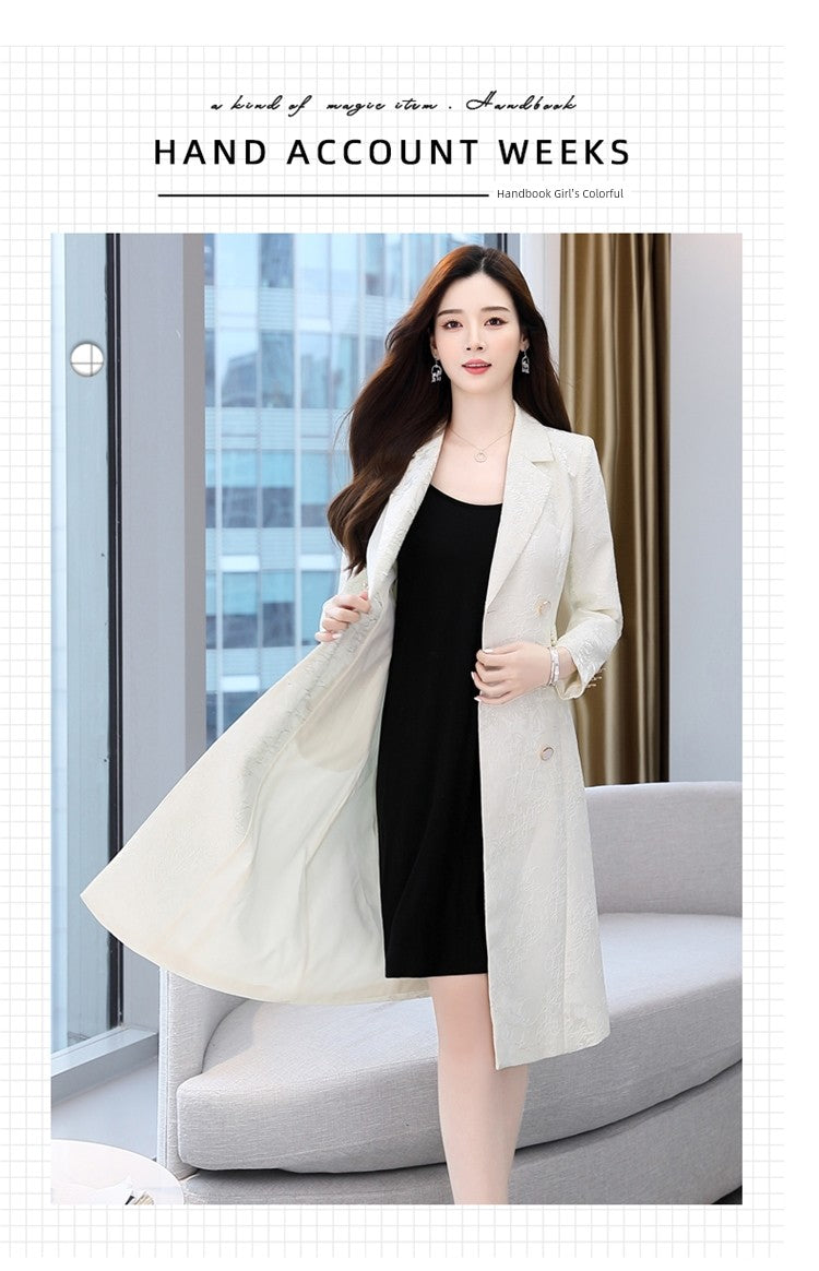 2024 Fashion Minimalist Generous Elegant Elegance Double Breasted Mid Length Long Length Trench Coat