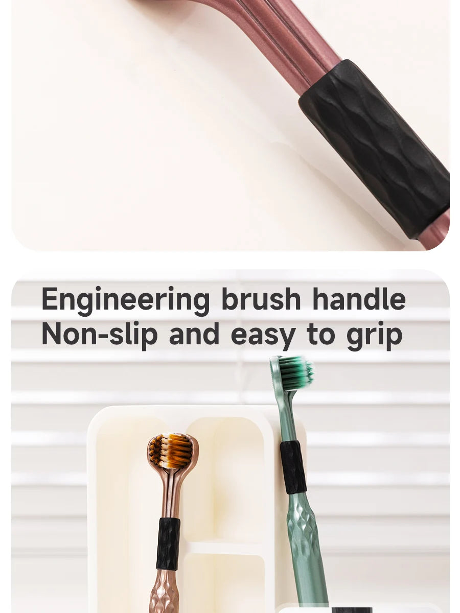 3-Sided Toothbrush for Comprehensive Cleaning | Ideal Angle Design | Raised Tongue Coating Brush | 2-Pack | Soft Bristles for Ge Viralgem Store
