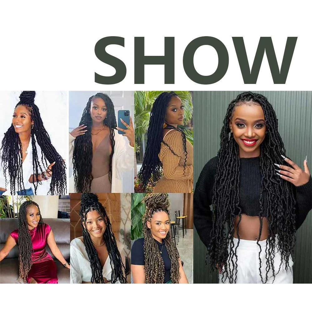 1/3/8 Packs Faux Locs Crochet Hair Curly Ends 14-30 Inch Soft Locs Crochet Dreads Boho Braids Crochet Faux Locs Synthetic Hair Viralgem Store