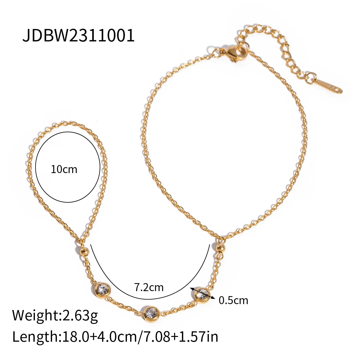 Uworld New Stainless Steel Bracelet Women Delicate Shiny Cubic Zirconia Charm Jewelry Metal Chain Jewelry For Women Gift