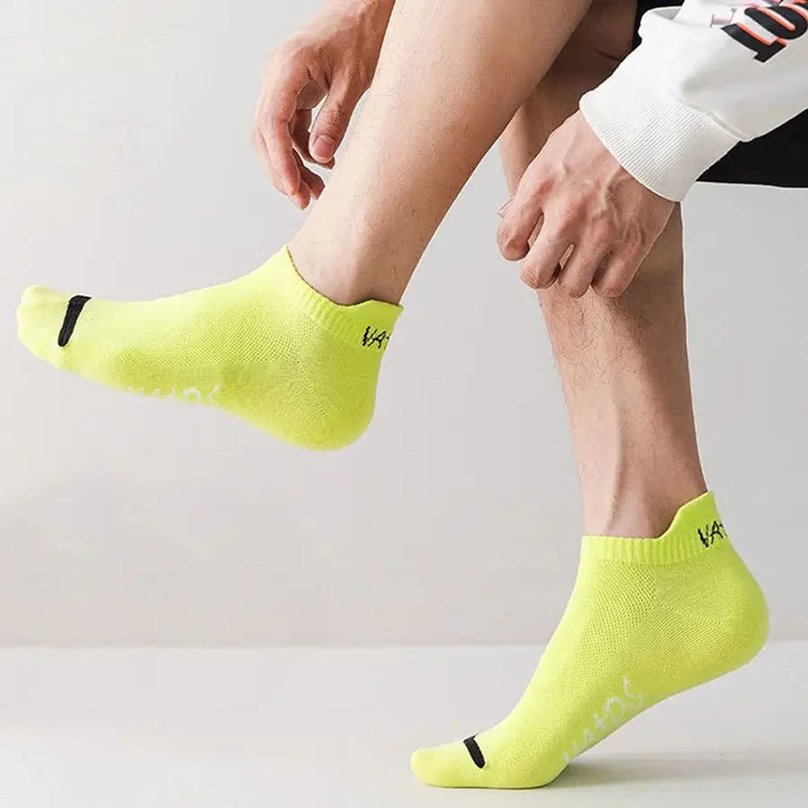 5 Pairs Men's Ankle Socks Bright Color No Show Socks Men Breathable Street Fashion Sport Invisible Travel Running Socks Viralgem Store