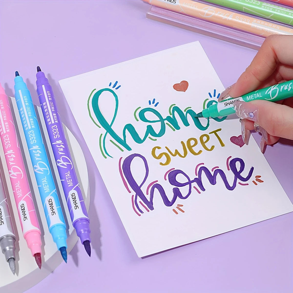 6/12 Pieces Double-ended Color Markers, Art High-value Hand-painted Pens, Suitable for Adults and Children School Office Gifts