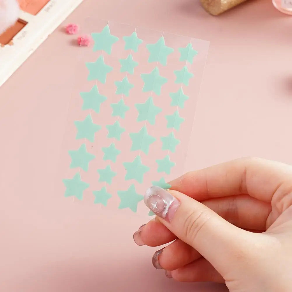 28Pcs Colorful Cute Star Shaped Acne Treatment Sticker Invisible Acne Cover Removal Pimple Patch Skin Care Viralgem Store