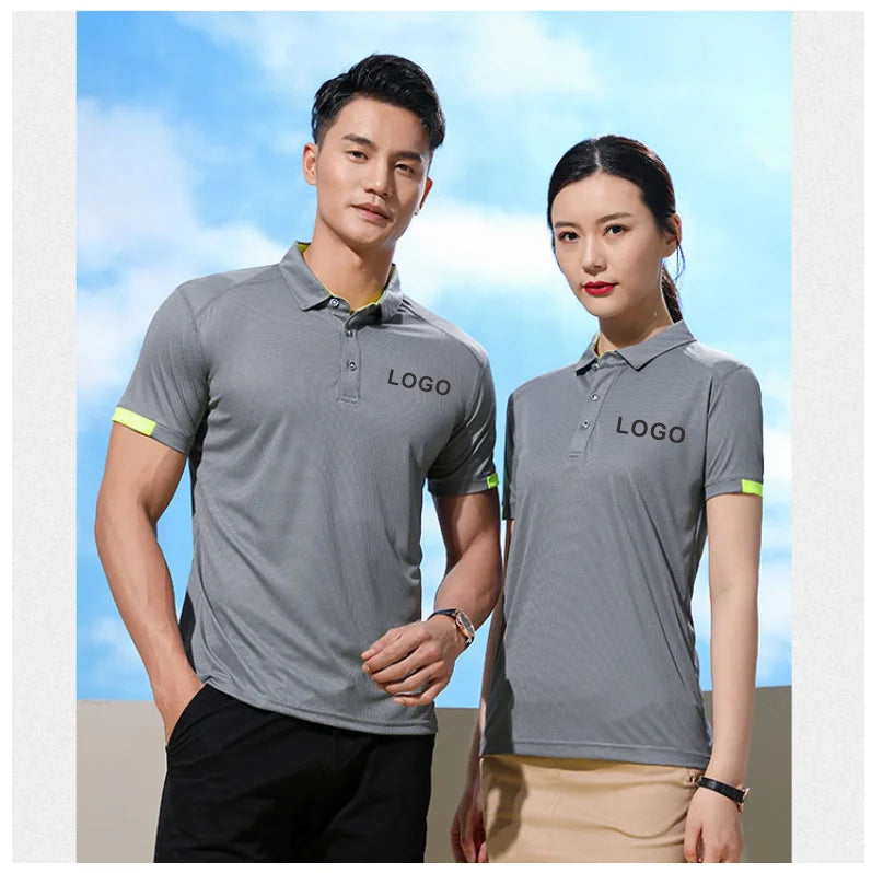 2023 Quick-drying Sports Polo Shirt Custom Design Company Brand Logo/Print Embroidery Breathable Lapel Short Sleeve Tops S-4XL