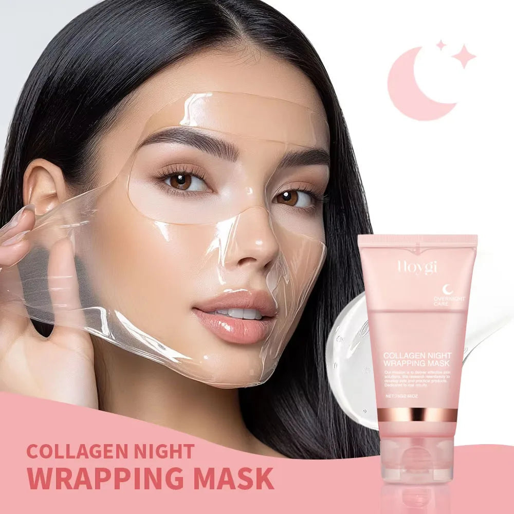 75ml Collagen Overnight Wrapping Peel Off Facial Mask Korean Collagen Night Wrapping Mask Deeply Hydrates Night Care Mask Cream Viralgem Store