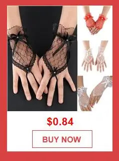 1 Pairs Lace Fingerless Wedding Gloves Beautiful See Through Bowknot Bride Party Gloves Female Vintage Soft Short Gloves Viralgem Store