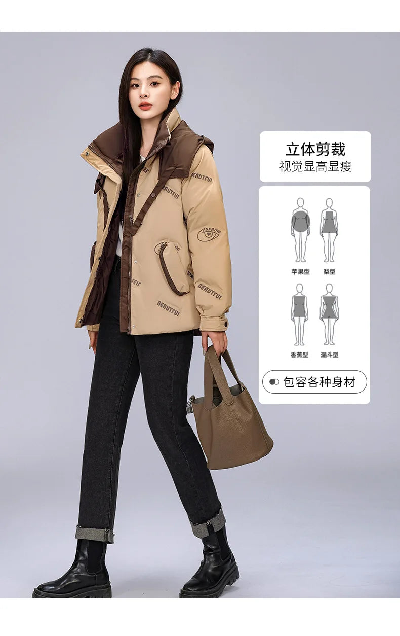 Women Pink Gothic Hoodies Parka 90s Vintage Jacket Overcoat Warm Thicken Coat Harajuku Padded Jacket Clothes Winter Autumn 2024