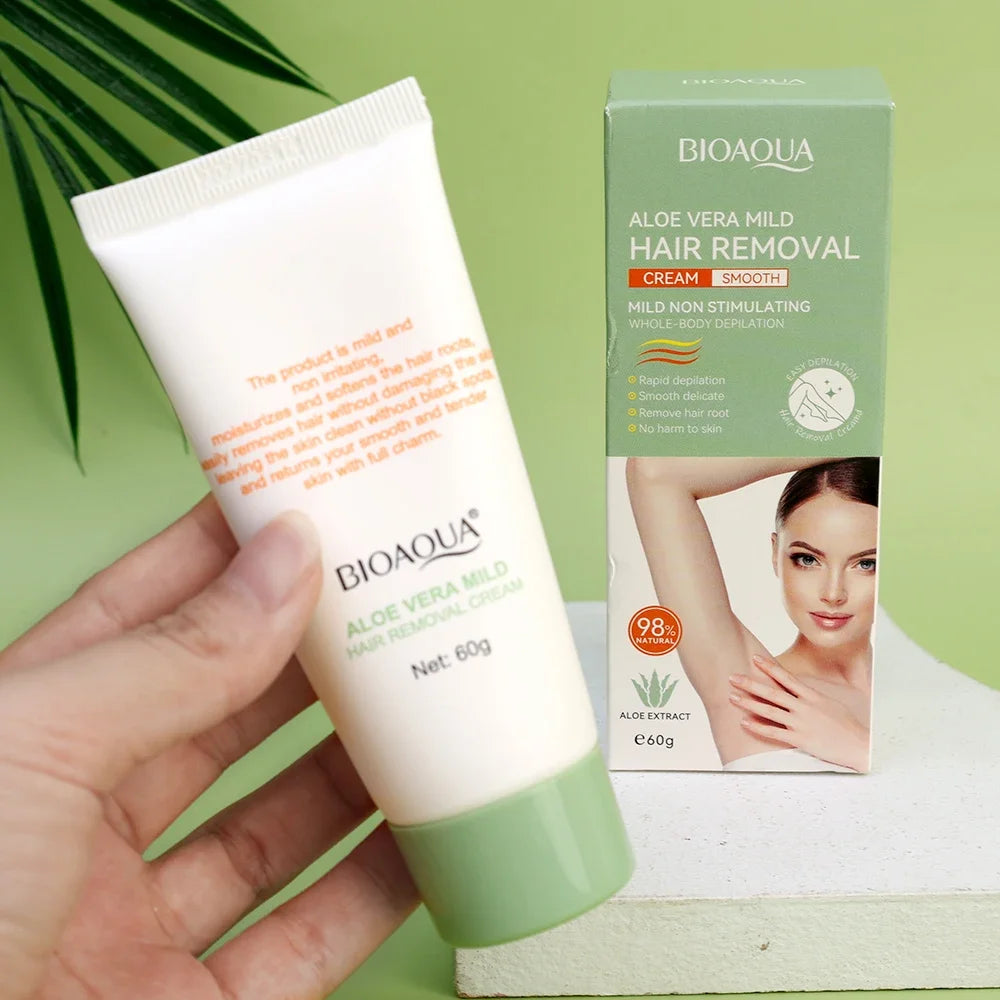 Aloe Vera Fast Hair Removal Cream 60g Painless Underarm Body Face Private Areas Hairs Remove Depilatory Wax Women Men Skin Care Viralgem Store