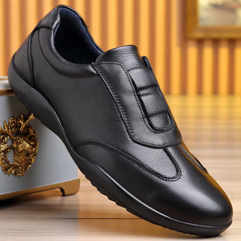 Trendy Genuine Leather Shoes Men Lightweight Luxury Bean Shoe Elegant Business Flat Boat Lazy Loafers Walking Driving Size 37 45 Viralgem Store