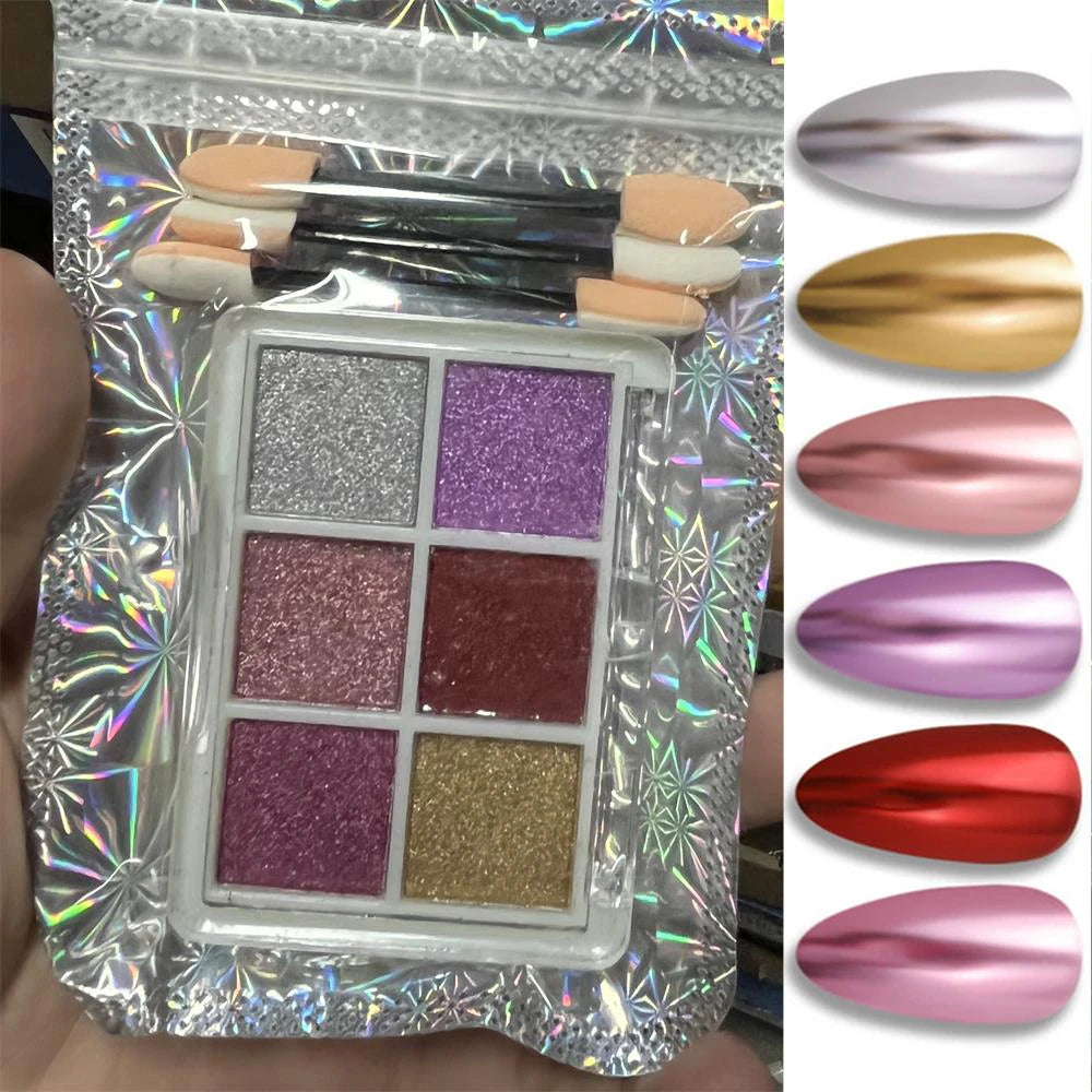 1 Box Mirror Glitter Powder Nail Decoration Metallic Chrome Nail Powder Set Y2K Rubbing Glitter Pigment Flakes Manicure Accessor