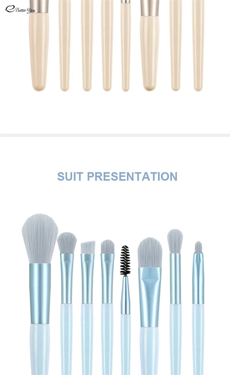 8Pcs Professional Makeup Brushes Set Cosmetic Powder Eye Shadow Foundation Blush Blending Concealer Beauty Make Up Tool Brushes