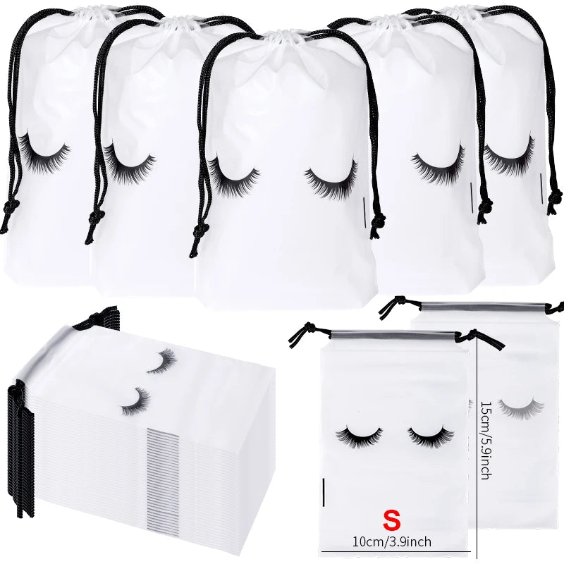 20Pcs Eyelashes Make Up Bag Reusable Aftercare Bags Toiletry Lipstick Travel Pouch Lash Extension Supplies Cosmetic Makeup Tools