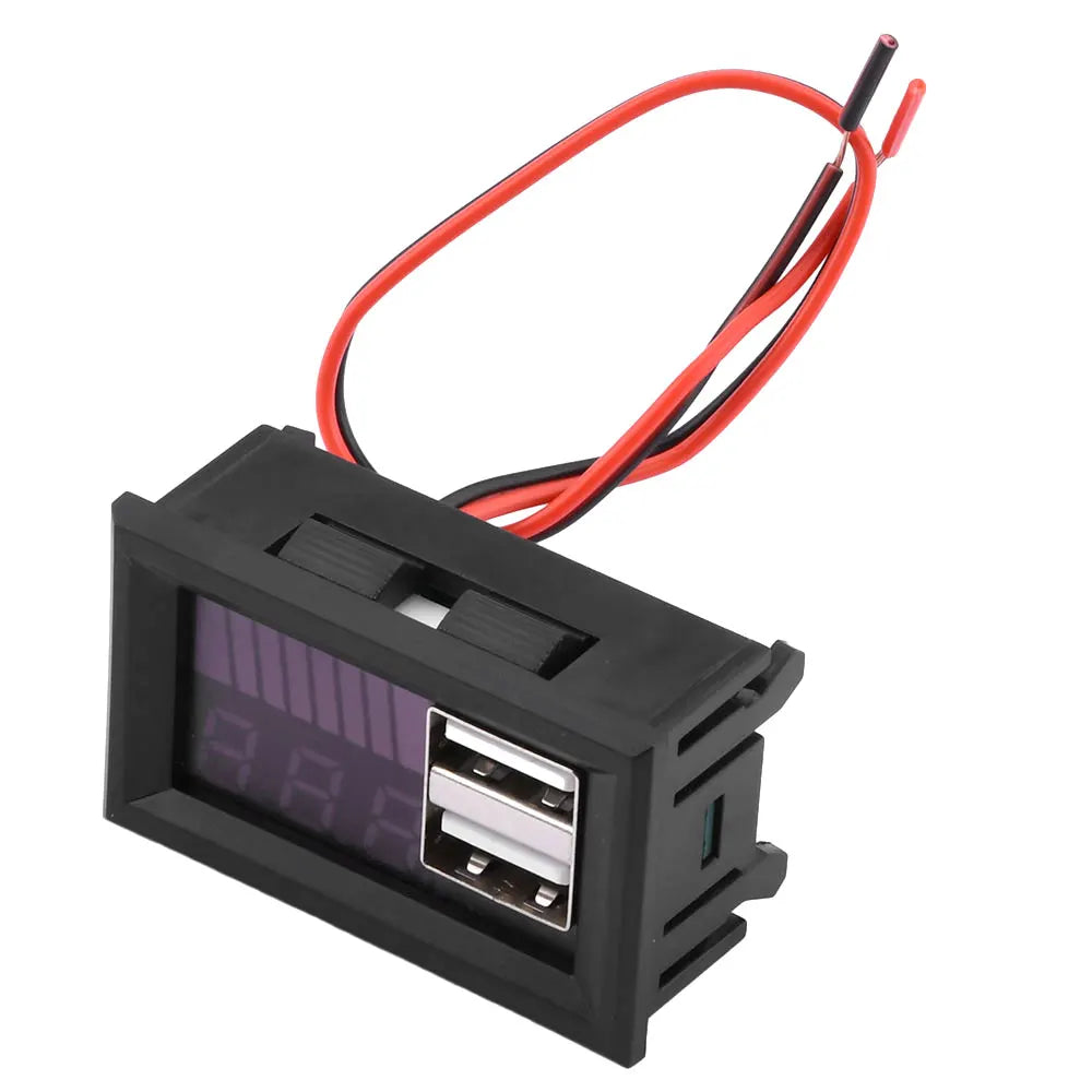 12V Lead-acid Battery 3S 11.1V-12.6V Lithium Battery Level Indicator LED Digital Display Voltmeter Dual USB Voltage Tester Viralgem Store