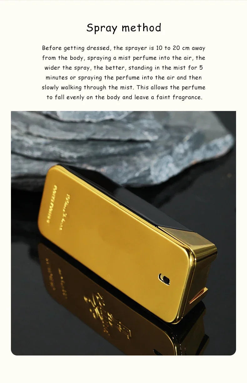 100ml(3.4oz) Million Gold Man Original Perfume Fragrance Pheromone Perfum Masculine Men Long-Lasting Body Spray Cologne Perfumes Viralgem Store