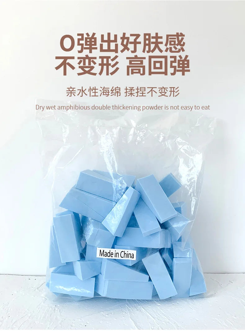 50 Pieces Makeup Sponge  For Face Curve Blending, Latex Free, Small Wedge Shaped Smooth Apply Beauty Sponge Applicator