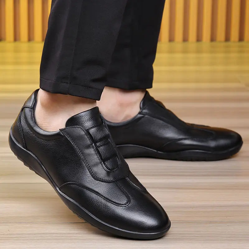 Trendy Genuine Leather Shoes Men Lightweight Luxury Bean Shoe Elegant Business Flat Boat Lazy Loafers Walking Driving Size 37 45 Viralgem Store