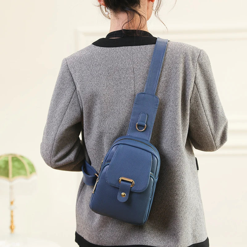 Women Bag Chest Bags Soft PU Leather New Trend Bags Female Crossbody Bag Shoulder Messenger Bags Multiple Pockets Pack Designer Viralgem Store