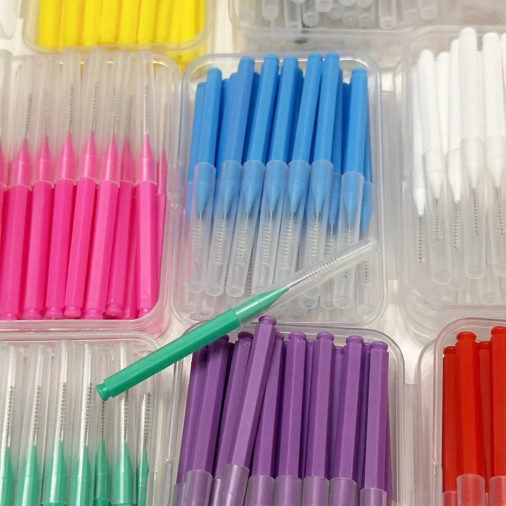 30pcsInterdental Brushes Dental Brush Between Teeth For Dental Orthodontic Clean Between Teeth Cleaning Tools Soft Micro Brushes