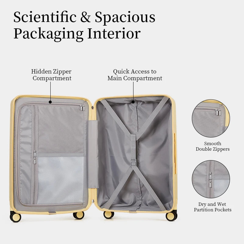 Aji 2025 Women Suitcases On Wheels 20 24 26 Inch Large Capacity Travel Suitcase Pc TSA Lock Handle Carry On Luggage For Men Viralgem Store