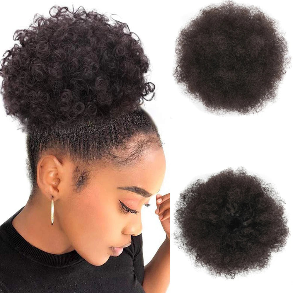 Synthetic Large Afro Puff Drawstring Ponytail Kinky Curly Bun HairPiece African American Clip in Updo Extensions for Black Women Viralgem Store