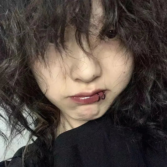 Women Lips Rings Medical Titanium Steel Nose Ring Fake Nose Ring Septum Piercing Clip on Mouth Ring Fake Piercing Body Clip Hoop Viralgem Store