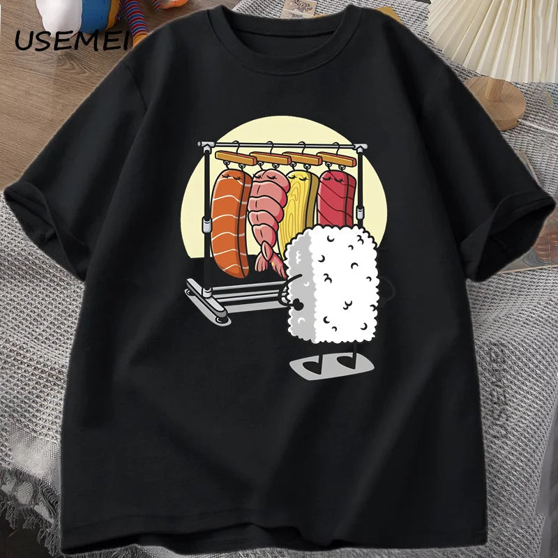 Sushi Wardrobe T Shirt Women Men Funny High Quality T-shirt Cotton Graphic T Shirts Loose Short-sleeve Pritned Tshirt Man Tops Freshlook Styles