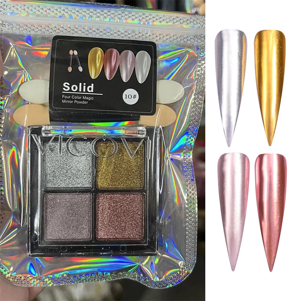 1 Box Mirror Glitter Powder Nail Decoration Metallic Chrome Nail Powder Set Y2K Rubbing Glitter Pigment Flakes Manicure Accessor