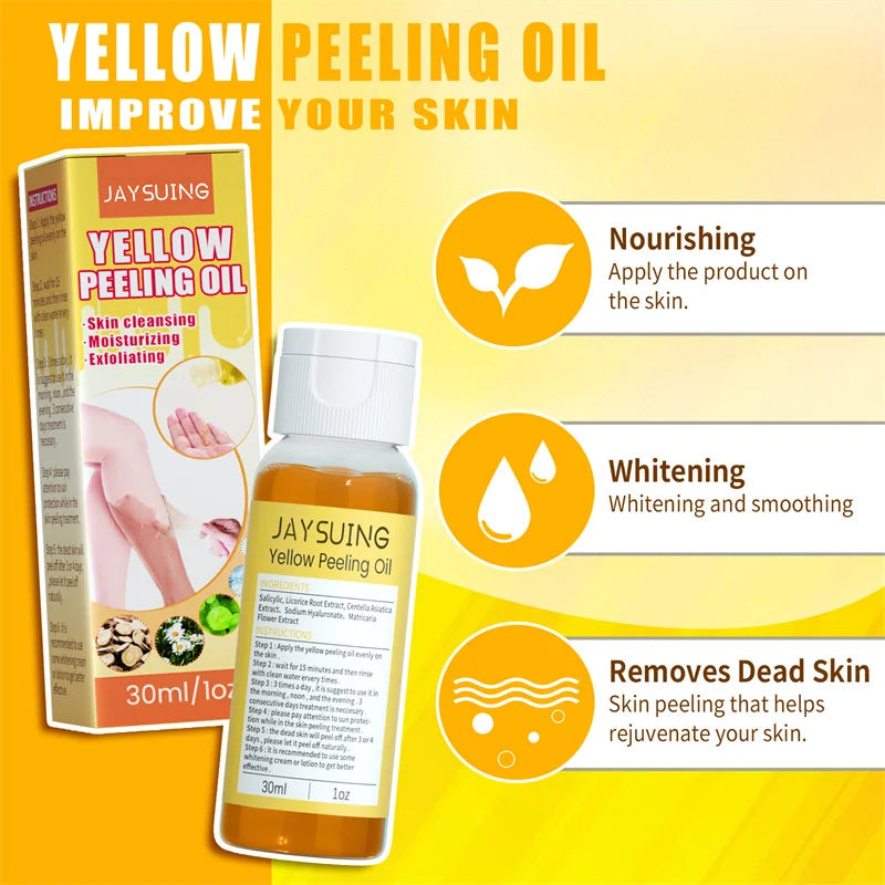 Yellow Peeling Oil Body Cleansing Exfoliation For Tender Glowing Skin Finger Joint Whitening Moisturizing Care Beauty Products