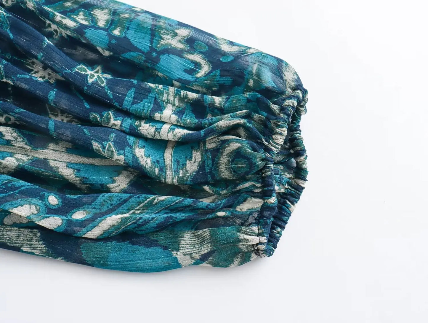 TRAFZA Vintage Casual Chic Print Women Suit O-Neck Single Breasted Blouse Loose Long Straight Skirt Fashion 2024 Boho Set