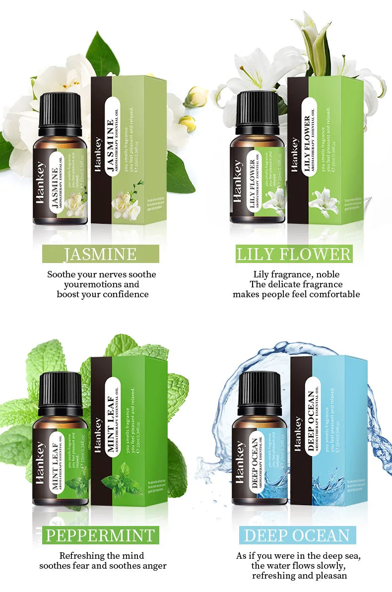 5PCS Aromatherapy plant essential oil water-soluble humidifier fireless aromatherapy refill liquid aromatherapy machine set