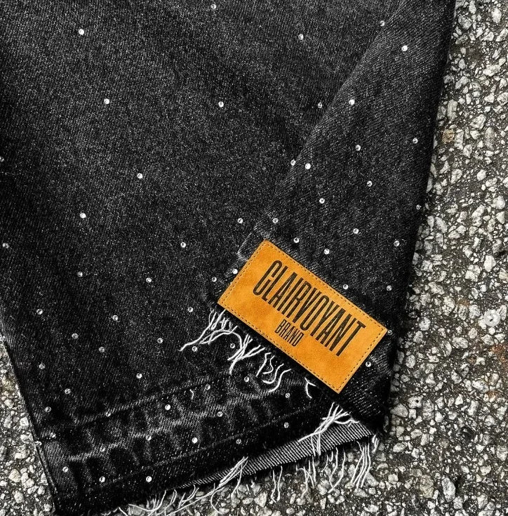 Summer Five Pointed Letter Patchwork Embroidered Jeans Harajuku Rock Hip Hop Diamond Pants Men's Personalized Design Shorts Viralgem Store