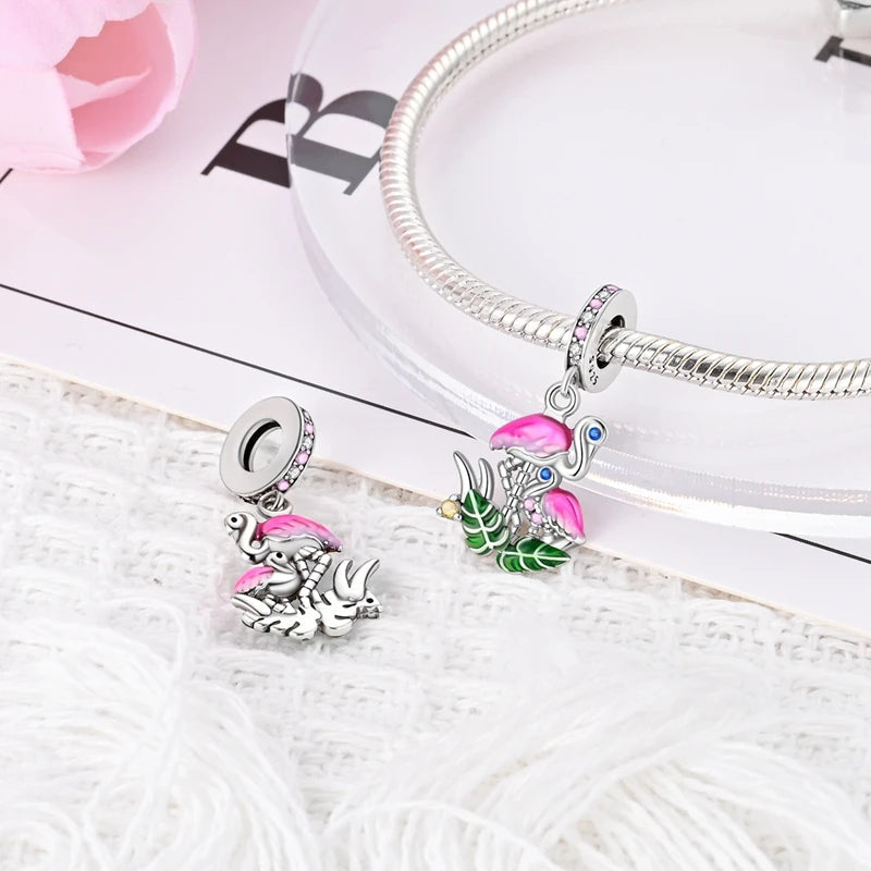 100% 925 Silver Parrot Hummingbird Owl Birds Fashion Design Charms Beads 3mm DIY Fine Jewelry Gifts Making Viralgem Store