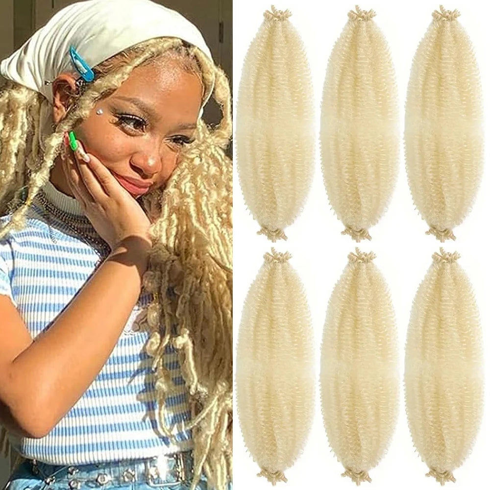 Springy Afro Twist Hair 24 Inch Synthetic Hair Extension,  Pre-Separated Marley twist Braiding Hair for Faux Locs Crochet Hair