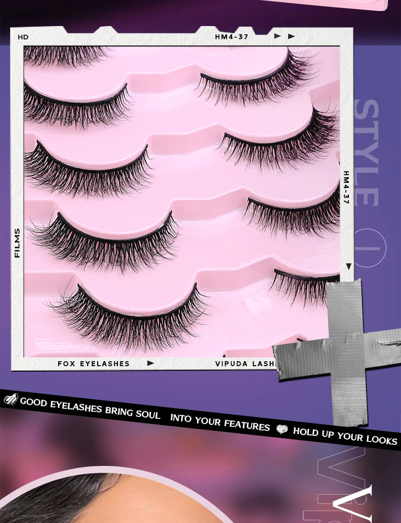 2 Style 20 Pairs Eyelash 3D Natural Mink False Eyelashes Makeup Fake Eye Lashes Faux Cilios Make Up Beauty Tools Wholesale