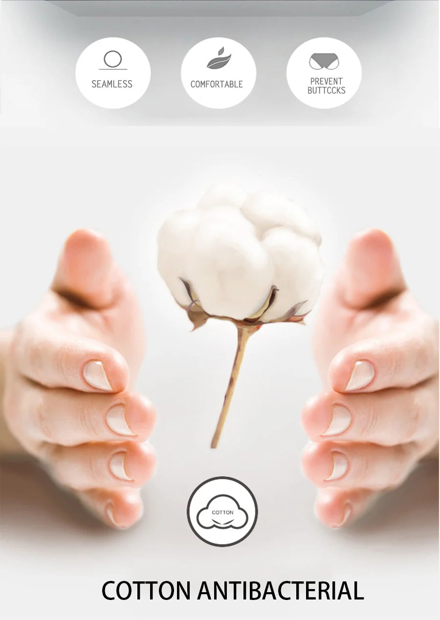 7Pcs/SET Cotton Ribbed Striped Underwear Women's Panties Sexy Solid Color Plus Size Briefs Female Breathable Soft Lingerie L-7XL