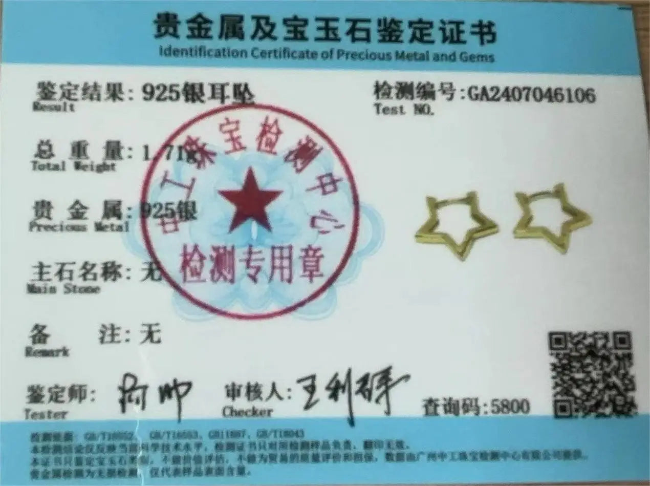 WANTME 925 Sterling Silver Fashion Statement Gold Stars Huggies Hoop Earrings for Women European Charms Party Jewelry Ear Buckle Viralgem Store