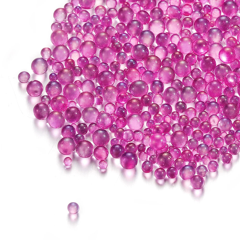 100g 0.4-3mm Mini Bubble Ball Beads Tiny Glass Bead Resin Filling for Silicone Mold UV Resin Epoxy Filler DIY Nail Art Decor Viralgem Store