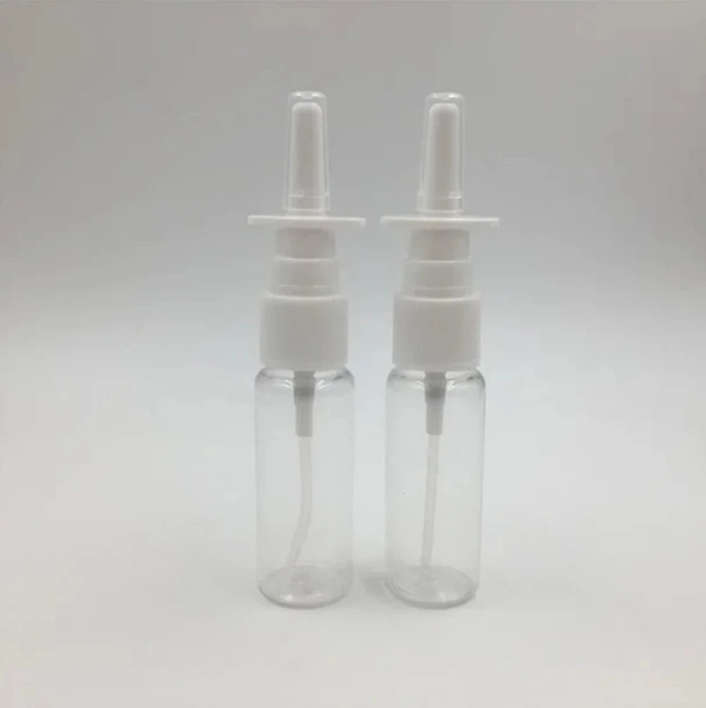 2Pcs/Lot  10ml 20ml 30ml Nasal Spray Bottle Plastic Nose Mist Sprayer Press Spray Head Empty Bottles Refillable Atomizer Viralgem Store