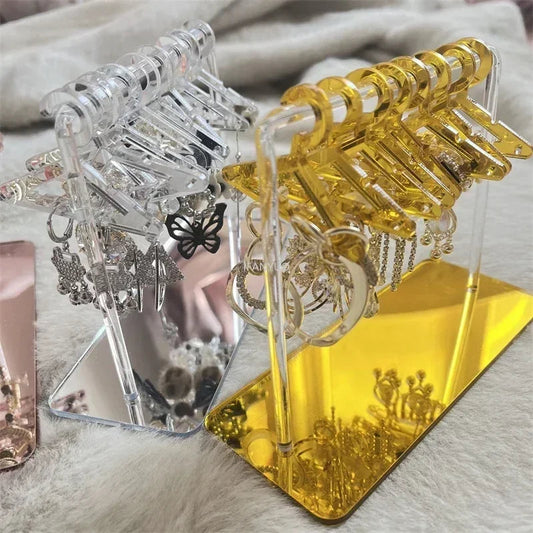 8pcs Hangers Earring Jewelry Hanger Display Stand Acrylic Organizer Creative Coat Hanger Shape Tabletop Ear Stud Jewelry Storage Viralgem Store