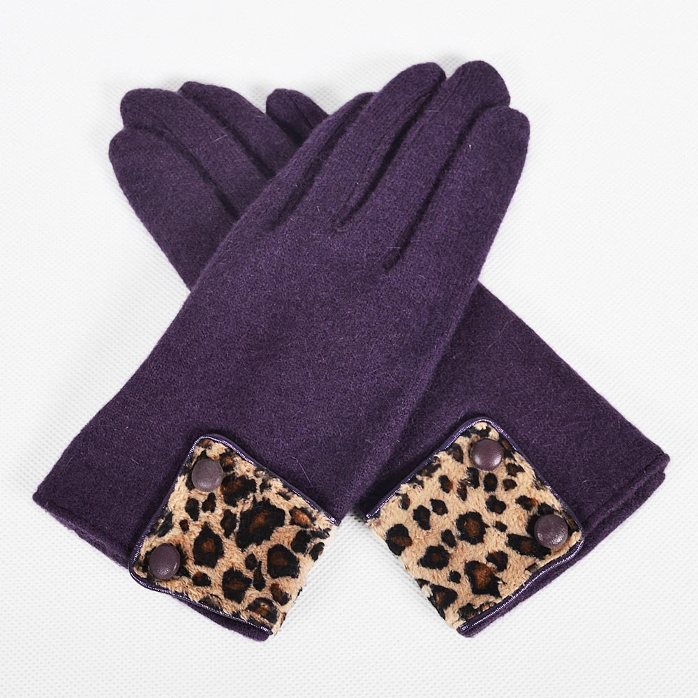 [BYSIFA] Winter Women Wool Gloves New Thick Warm Touch Screen Ladies Gloves Spring Autumn Soft  Elegant Hot Pink Mittens Gloves