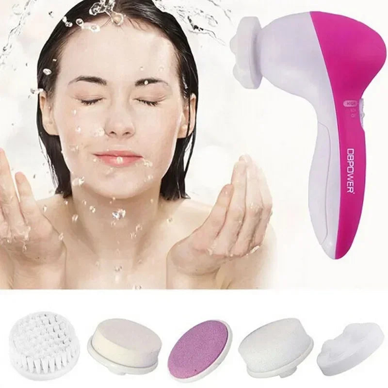 5 in 1 Facial Cleanser Pore Cleanser Face Massager Deep Electric Cleansing Brush Pore Cleaner Blackhead Remover Skin Beauty Care Viralgem Store